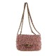 BORSA A TRACOLLA DONNA IN PELLE E ECOPELLICCIA TEDDY - CL19821 - Colore:Rosa;