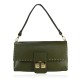 BORSA A SPALLA DONNA IN PELLE CON TRACOLLA - FG36839 - Colore:Verde;