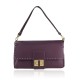 BORSA A SPALLA DONNA IN PELLE CON TRACOLLA - FG36839 - Colore:Viola - New york;