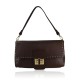 BORSA A SPALLA DONNA IN PELLE CON TRACOLLA - FG36839 - Colore:Testa di moro;