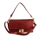 BORSA A SPALLA DONNA IN PELLE CON TRACOLLA - FG36839 - Colore:bordeaux;