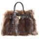 BORSA IN PELLE CON PELO VOLPINO - FOX1208135 - Colore:Fantasy 2;