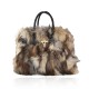 BORSA IN PELLE CON PELO VOLPINO - FOX1208135 - Colore:Fantasy 8;