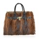 BORSA IN PELLE CON PELO VOLPINO - FOX1208135 - Colore:Fantasy 10;