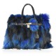 BORSA IN PELLE CON PELO VOLPINO - FOX1208135 - Colore:Fantasy 11;