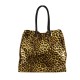 BORSA A SPALLA DONNA IN PELLE LAMINATO CON TRACOLLA - KH32835 - Colore:Oro;