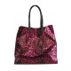 BORSA A SPALLA DONNA IN PELLE LAMINATO CON TRACOLLA - KH32835 - Colore:Fuxia;