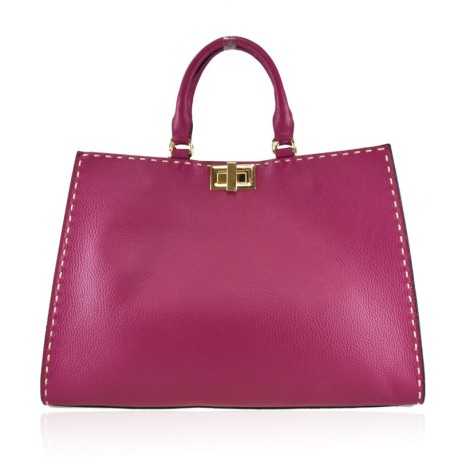 BORSA A MANO IN PELLE CON TRACOLLA - FP47852 - Colore:Fuxia;