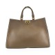 BORSA A MANO IN PELLE CON TRACOLLA - FP47852 - Colore:Taupe;