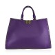 BORSA A MANO IN PELLE CON TRACOLLA - FP47852 - Colore:Viola - New york;