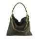 BORSA A SPALLA DONNA IN PELLE CON TRACOLLA - UC29832 - Colore:Verde;