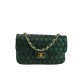 BORSA DONNA A SPALLA IN VERA PELLE CON TRACOLLA CATENA - CR32835 - Colore:Verde;