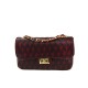 BORSA DONNA A SPALLA IN VERA PELLE CON TRACOLLA CATENA - CR32835 - Colore:bordeaux;