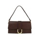 BORSA A TRACOLLA IN PELLE - QG25827 - Colore:Testa di moro;
