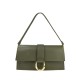 BORSA A TRACOLLA IN PELLE - QG25827 - Colore:Verde;