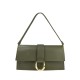 BORSA A TRACOLLA IN PELLE - QG25827 - Colore:Verde;