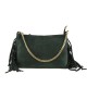 BORSA A SPALLA DONNA IN PELLE CON TRACOLLA - BF19821 - Colore:Verde;