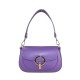 BORSA A SPALLA DONNA IN PELLE CON TRACOLLA - BO32835 - Colore:Viola - New york;