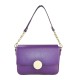 BORSA A SPALLA DONNA IN PELLE CON TRACOLLA - MU29832 - Colore:Viola - Dublin;