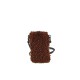 PORTACELLULARE E POCHETTE DONNA IN PELLE E TESSUTO TEDDY - TD85895 - Colore:Marrone;