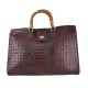 BORSA A MANO  IN PELLE CON TRACOLLA - BC45850 - Colore:bordeaux;