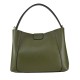 BORSA A MANO  IN PELLE CON TRACOLLA - FN42846 - Colore:Verde;