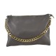 POCHETTE - BUSTA IN PELLE 100% MADE ITALY - BK37841 - Colore:Grigio;