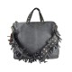 BORSA DONNA A MANO E SPALLA IN VERA PELLE VINTAGE - MF59865 - Colore:Grigio;