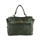 BORSA DONNA A MANO E SPALLA IN VERA PELLE VINTAGE INTRECCIATO - HT56861 - Colore:Verde;