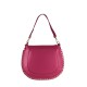 BORSA A SPALLA DONNA IN PELLE CON TRACOLLA - MN38842 - Colore:Fuxia;