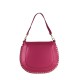 BORSA A SPALLA DONNA IN PELLE CON TRACOLLA - MN38842 - Colore:Fuxia;