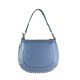 BORSA A SPALLA DONNA IN PELLE CON TRACOLLA - MN38842 - Colore:azzurro;