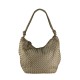 BORSA  DA SPALLA IN PELLE EFFETTO VINTAGE - JX55861 - Colore:Beige;