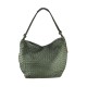 BORSA  DA SPALLA IN PELLE EFFETTO VINTAGE - JX55861 - Colore:Verde;