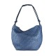 BORSA  DA SPALLA IN PELLE EFFETTO VINTAGE - JX55861 - Colore:azzurro;