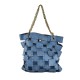 BORSA A SPALLA IN PELLE VINTAGE - TC59865 - Colore:Blu;