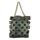 BORSA A SPALLA IN PELLE VINTAGE - TC59865 - Colore:Verde Militale;