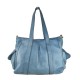 BORSA A SPALLA IN PELLE VINTAGE - GI55861 - Colore:Azzurro polvere;