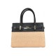 BORSA A MANO  IN PELLE E RAFFIA CON TRACOLLA - QL48853 - Colore:Nero;