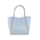 BORSA A MANO  IN PELLE CON TRACOLLA - SM37841 - Colore:Azzurro polvere;