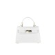 BORSA A MANO  IN PELLE CON TRACOLLA - GH29832 - Colore:Bianco;