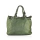 BORSA  DA SPALLA IN PELLE EFFETTO VINTAGE - ZI59865 - Colore:Verde Militale;