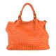 BORSA  DA SPALLA IN PELLE EFFETTO VINTAGE - ZI59865 - Colore:Arancione/corallo;