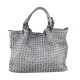 BORSA  DA SPALLA IN PELLE EFFETTO VINTAGE - ZI59865 - Colore:Grigio;