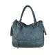 BORSA  DA SPALLA IN PELLE EFFETTO VINTAGE - GY55861 - Colore:Blu;