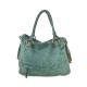 BORSA  DA SPALLA IN PELLE EFFETTO VINTAGE - GY55861 - Colore:Verde;