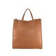 BORSA A MANO  IN PELLE CON TRACOLLA - FG43847 - Colore:Cuoio;