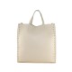 BORSA A MANO  IN PELLE CON TRACOLLA - FG43847 - Colore:Beige;