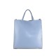 BORSA A MANO  IN PELLE CON TRACOLLA - FG43847 - Colore:azzurro;