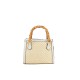 BORSA A MANO  IN PELLE E RAFFIA CON TRACOLLA - YL34837 - Colore:Beige;